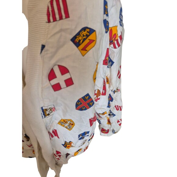 CLICK Paris France VTG Coat of Arms Heraldic Shield Print Cotton Bomber Jacket M - Picture 2 of 8